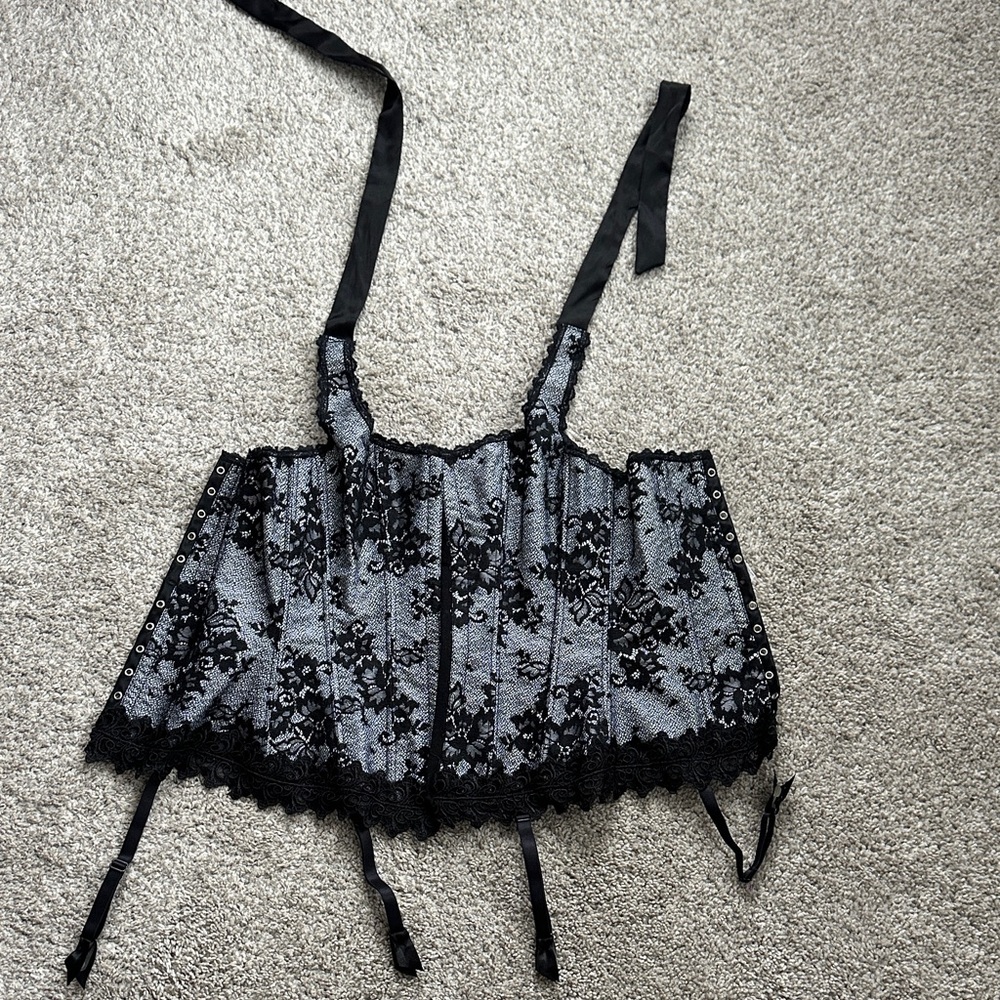 Frederick's of Hollywood Black and White Corset
